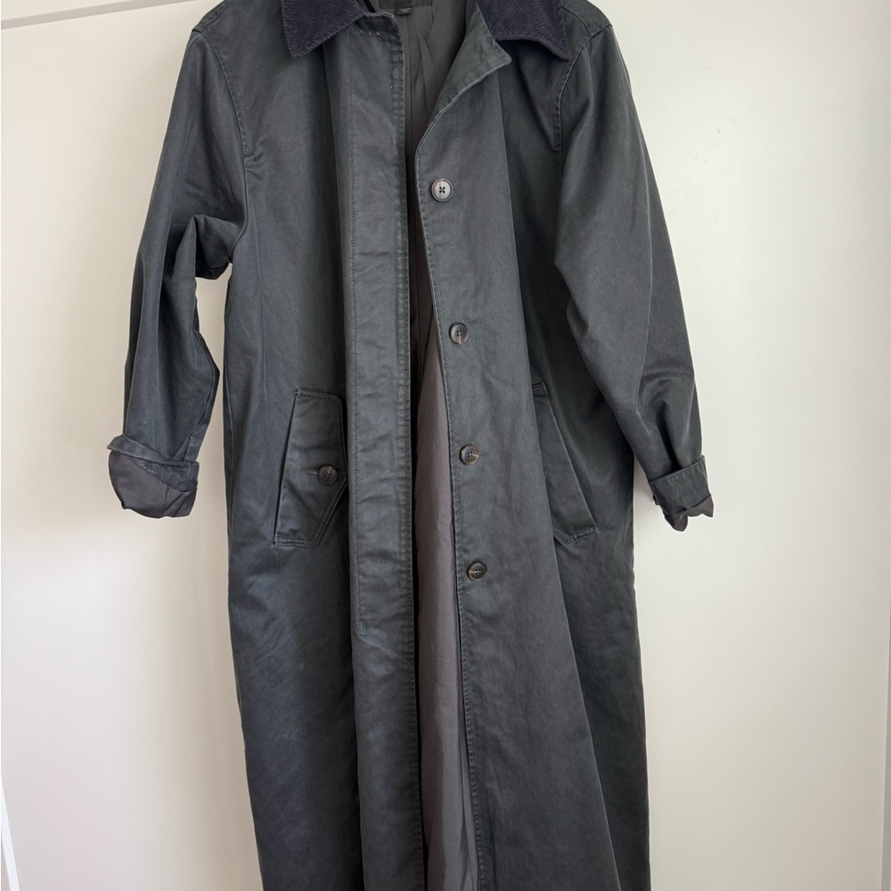 WAXED TRENCH COAT WITH CORDUROY COLLAR - Picture 5 of 5